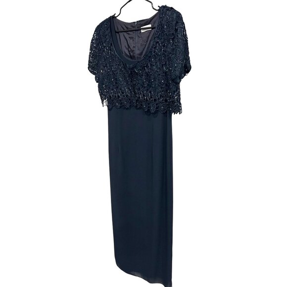 After Dark Womens Black Lace Overlay Short Sleeve Whimsygoth Dress Size 12 - Picture 3 of 12